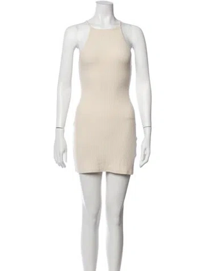Pre-owned Reformation Square Neckline Mini Dress In Neutral