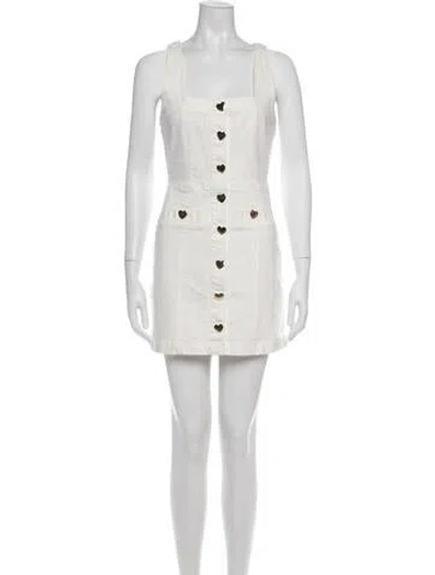 Pre-owned Reformation Square Neckline Mini Dress In Neutrals