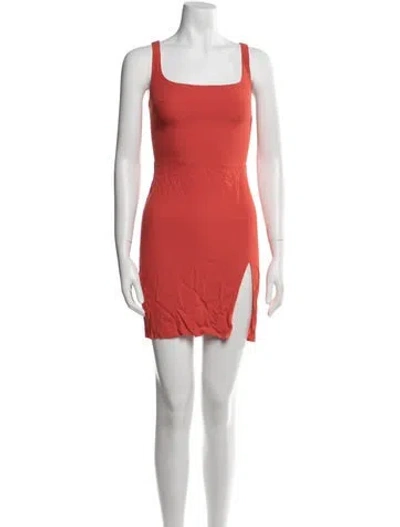 Pre-owned Reformation Square Neckline Mini Dress In Orange