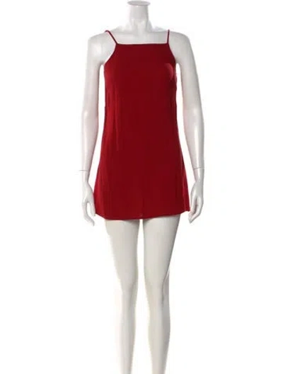 Pre-owned Reformation Square Neckline Mini Dress In Red