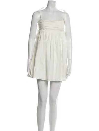 Pre-owned Reformation Square Neckline Mini Dress In White