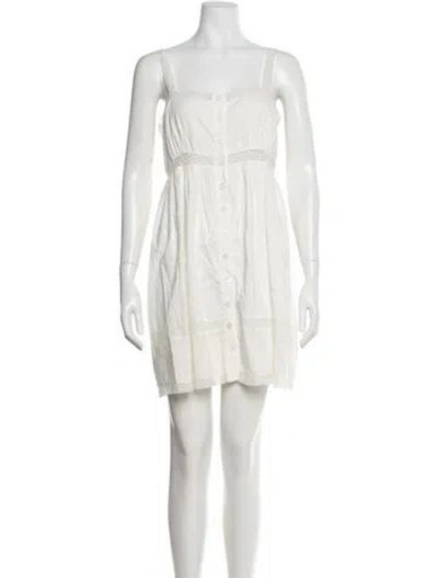 Pre-owned Reformation Square Neckline Mini Dress In White