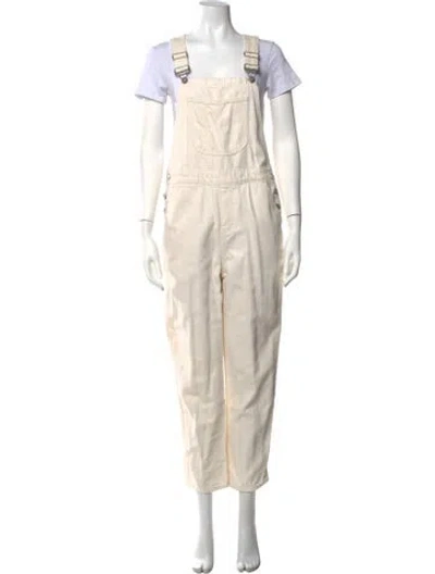 Pre-owned Reformation Square Neckline Overalls In Neutrals