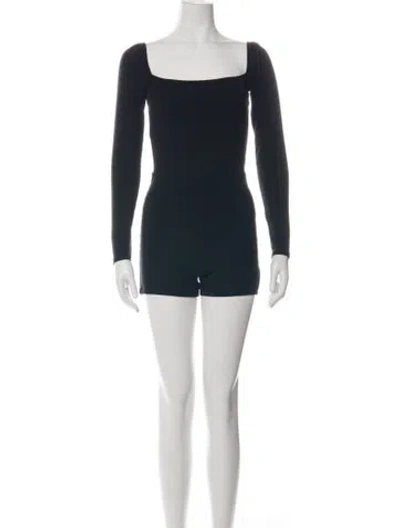Pre-owned Reformation Square Neckline Romper In Black