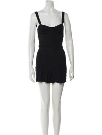 Pre-owned Reformation Square Neckline Romper In Blue