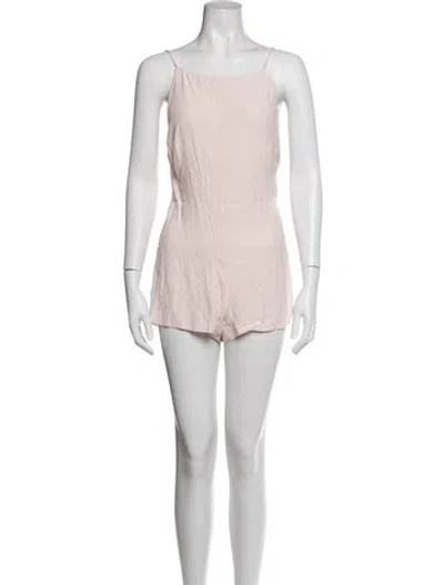 Pre-owned Reformation Square Neckline Romper In Pink