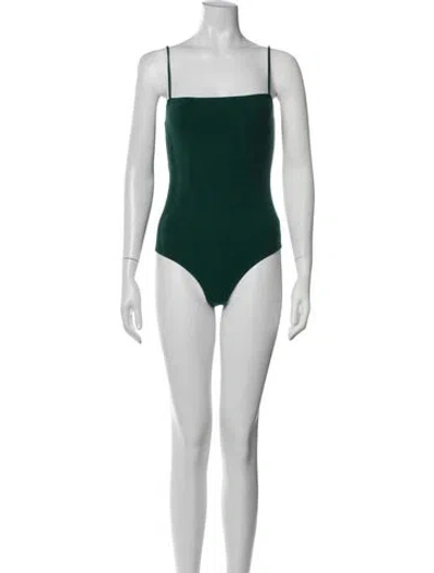 Pre-owned Reformation Square Neckline Sleeveless Bodysuit In Black