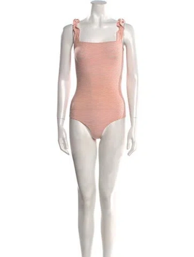 Pre-owned Reformation Square Neckline Sleeveless Bodysuit In Neutral