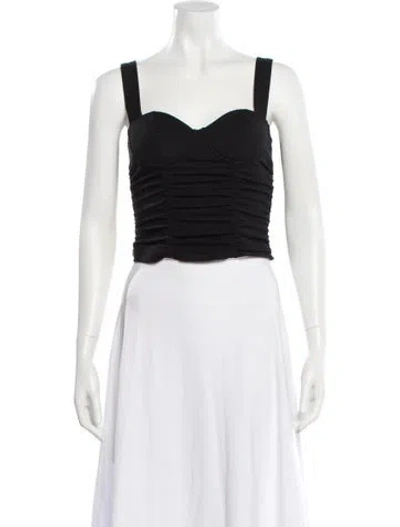 Pre-owned Reformation Square Neckline Sleeveless Crop Top In Black