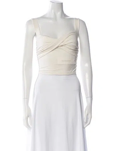 Pre-owned Reformation Square Neckline Sleeveless Crop Top In Neutral