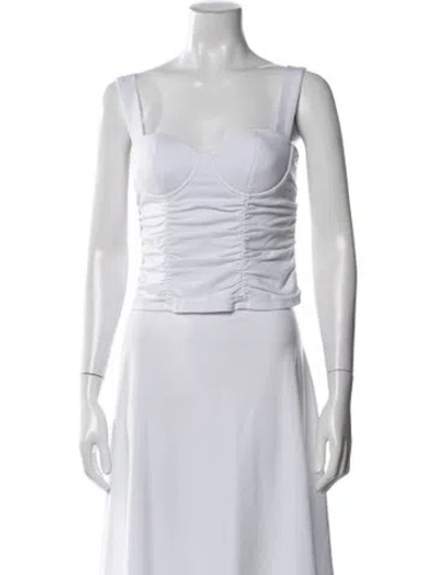 Pre-owned Reformation Square Neckline Sleeveless Crop Top In White