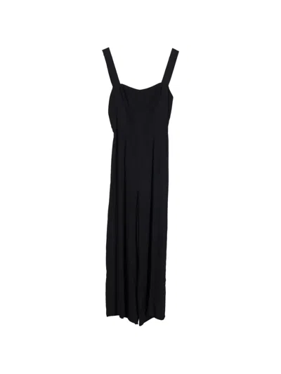 Pre-owned Reformation Square-neckline Sleeveless Jumpsuit In Black