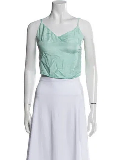 Pre-owned Reformation Square Neckline Sleeveless Tunic In Blue