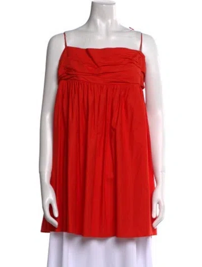 Pre-owned Reformation Square Neckline Sleeveless Tunic In Orange