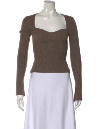 Pre-owned Reformation Square Neckline Sweater In Brown