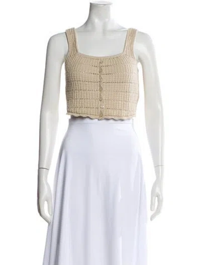 Pre-owned Reformation Square Neckline Sweater In Neutral