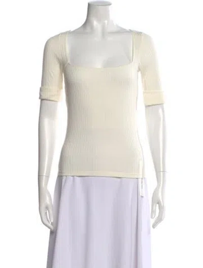 Pre-owned Reformation Square Neckline Sweater In Neutral