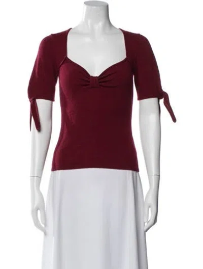 Pre-owned Reformation Square Neckline Sweater In Red