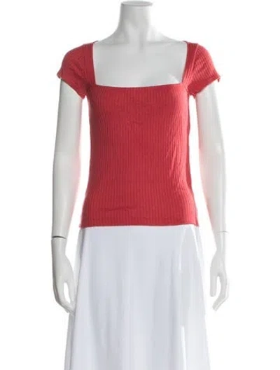 Pre-owned Reformation Square Neckline Sweater In Red