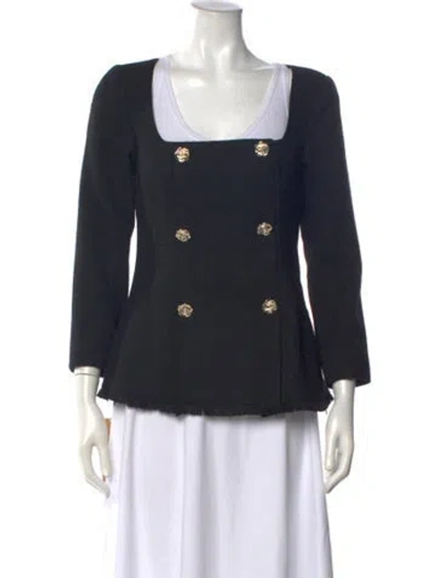 Pre-owned Reformation Square Neckline Three-quarter Sleeve Blouse W/ Tags In Black