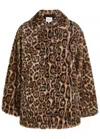 Reformation Faux-fur Leopard-print Coat In Brown