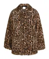 Reformation Faux-fur Leopard-print Coat In Brown