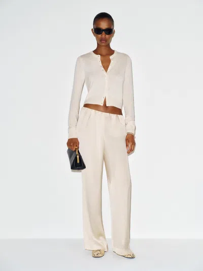 Reformation Stacey Satin Short Pant Ivory Lp In Neutral