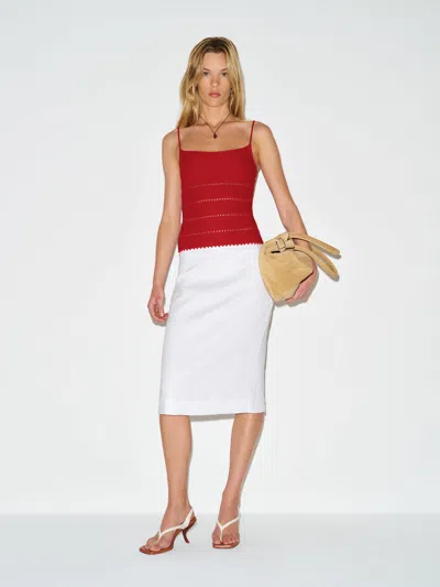 Reformation Starling Cotton Sweater Tank Top Red Xs In Purple