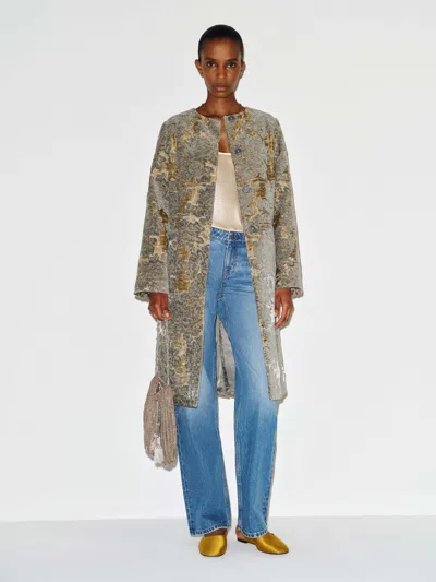 Reformation Stella Coat Blue Large In Bleu