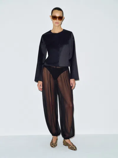 Reformation Stella Cropped Satin Jacket Black Large