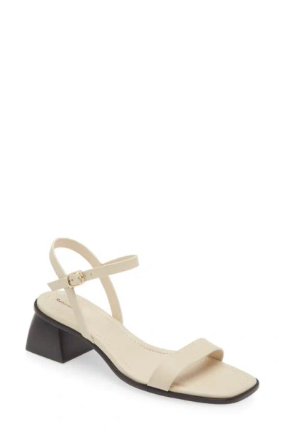 Reformation Stephanie Heeled Sandal In Almond Leather