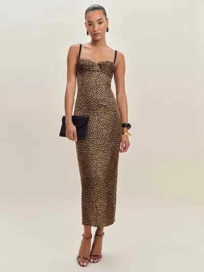 Reformation Stormi Satin Dress In Catnip