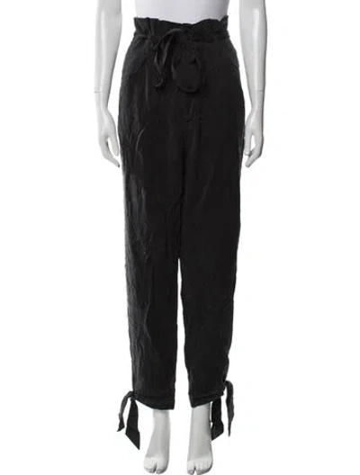 Pre-owned Reformation Straight Leg Pants In Black