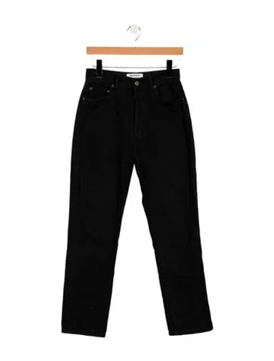 Pre-owned Reformation Straight Leg Pants In Black