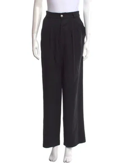 Pre-owned Reformation Straight Leg Pants In Black