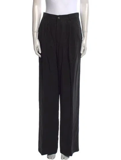 Pre-owned Reformation Straight Leg Pants In Black