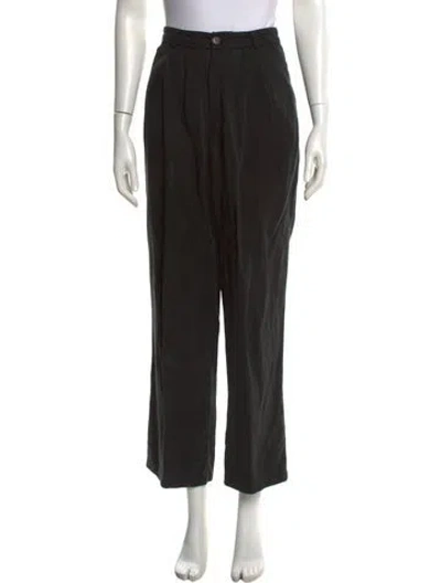 Pre-owned Reformation Straight Leg Pants In Black
