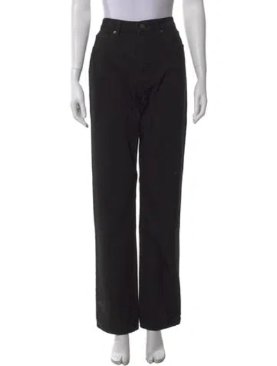 Pre-owned Reformation Straight Leg Pants In Black