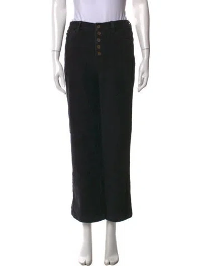 Pre-owned Reformation Straight Leg Pants In Black