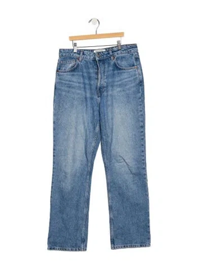 Pre-owned Reformation Straight Leg Pants In Blue