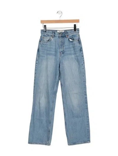 Pre-owned Reformation Straight Leg Pants In Blue