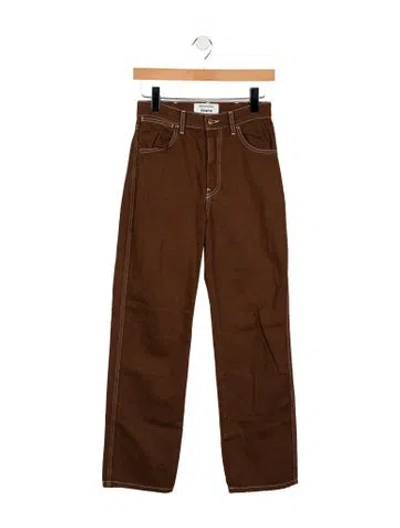 Pre-owned Reformation Straight Leg Pants In Brown