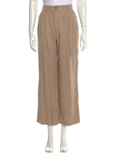 Pre-owned Reformation Straight Leg Pants In Brown