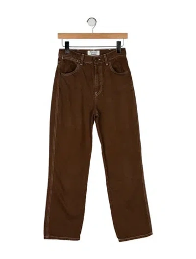 Pre-owned Reformation Straight Leg Pants In Brown