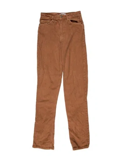 Pre-owned Reformation Straight Leg Pants In Brown