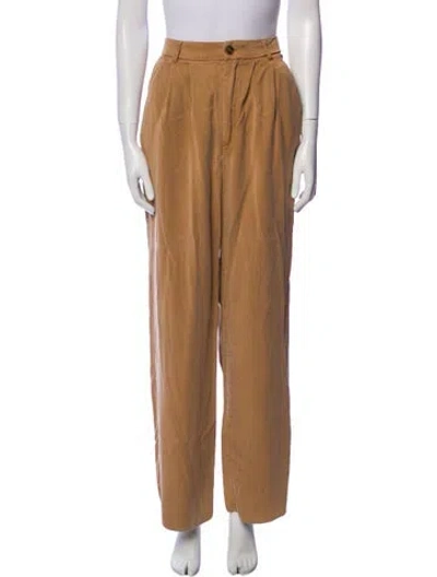 Pre-owned Reformation Straight Leg Pants In Brown