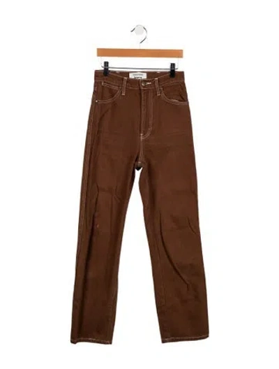 Pre-owned Reformation Straight Leg Pants In Brown