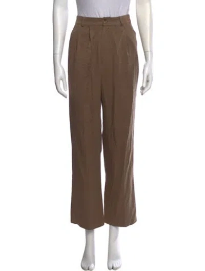Pre-owned Reformation Straight Leg Pants In Brown