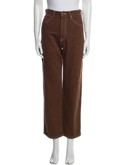 Pre-owned Reformation Straight Leg Pants In Brown
