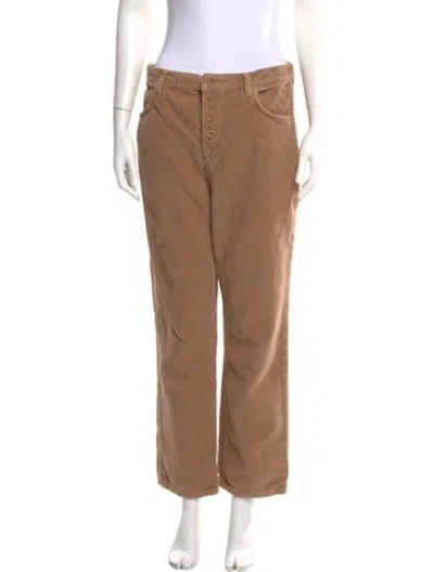 Pre-owned Reformation Straight Leg Pants In Brown